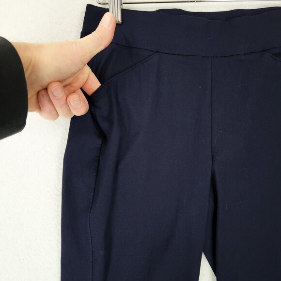 Chicos Pants Womens 00 Navy Blue 2 Ankle Pull On Straight Leg Travelers Stretch - Picture 3 of 12